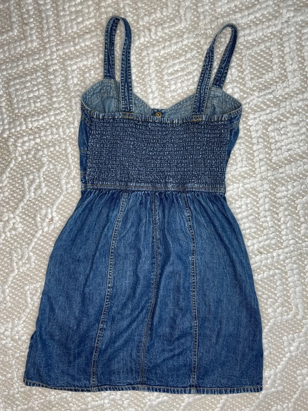 Japna Denim Dress Button-Front Mini - Size S - Picture 2 of 4